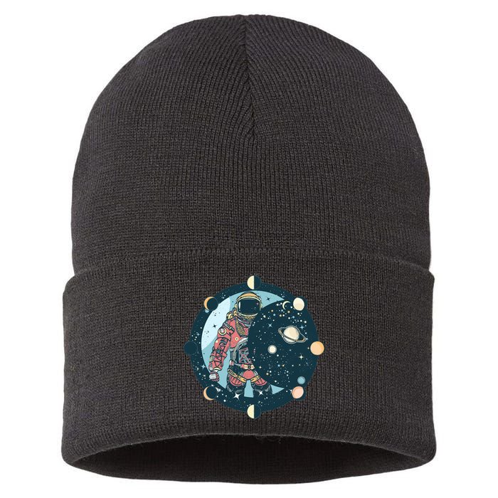 Spaceman Moon Cycle Sustainable Knit Beanie