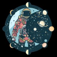 Spaceman Moon Cycle Baby Bodysuit