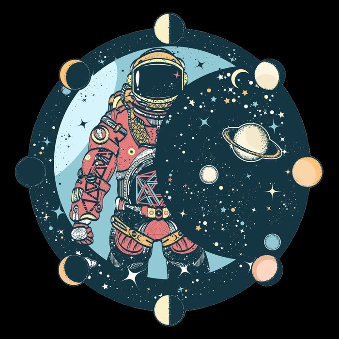 Spaceman Moon Cycle Baby Bodysuit