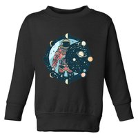 Spaceman Moon Cycle Toddler Sweatshirt