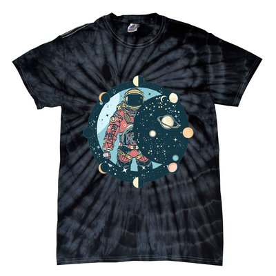 Spaceman Moon Cycle Tie-Dye T-Shirt