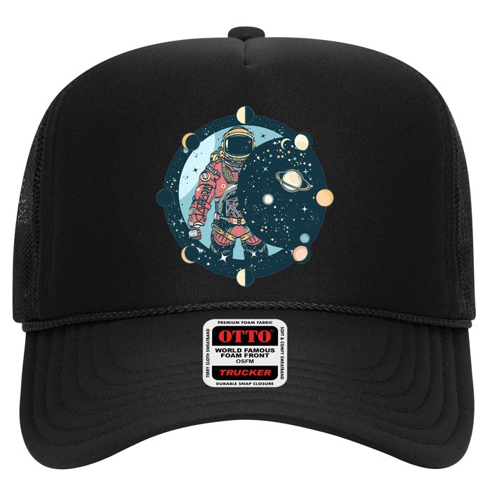 Spaceman Moon Cycle Trucker Hat