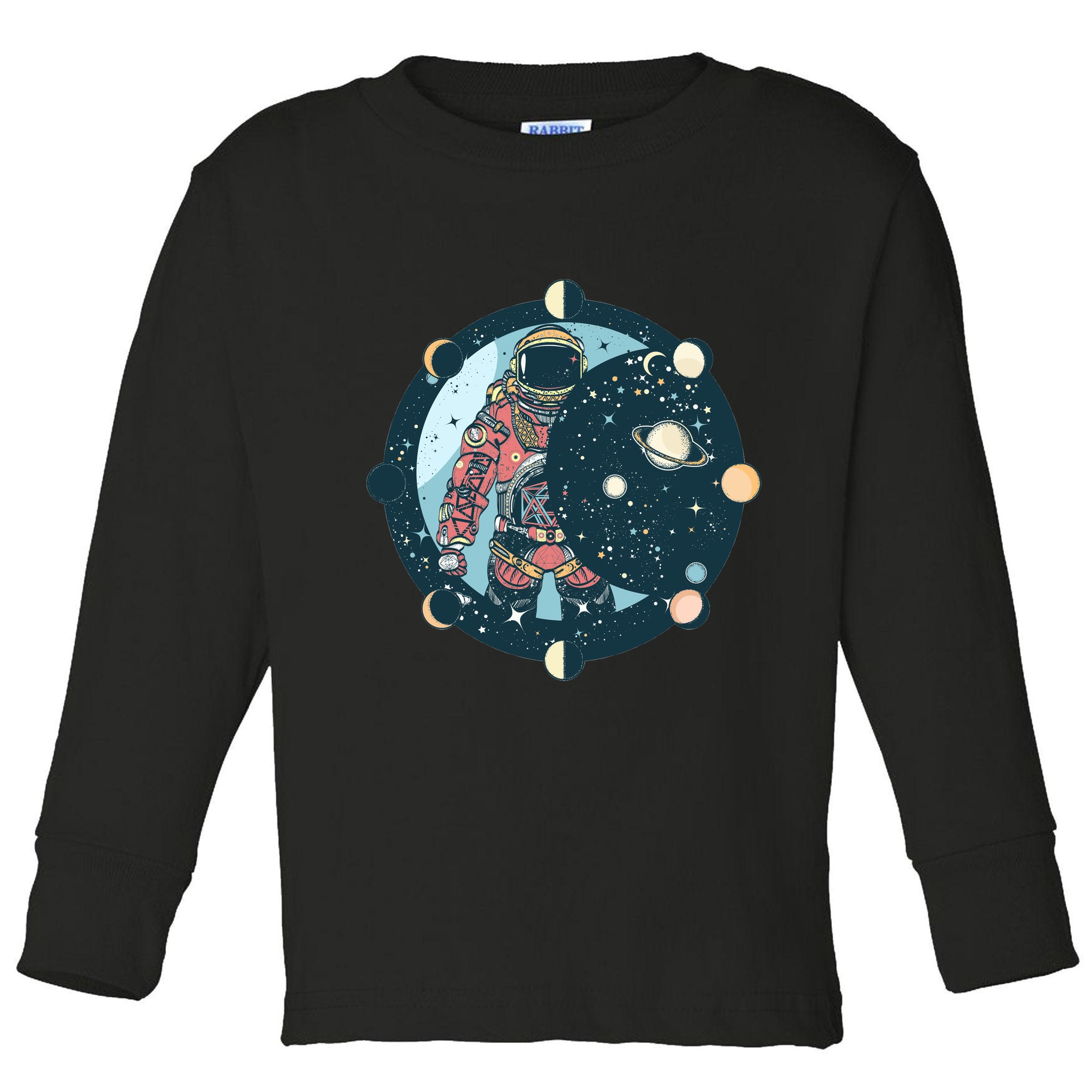 Spaceman Moon Cycle Toddler Long Sleeve Shirt