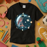 Spaceman Moon Cycle Kids T-Shirt