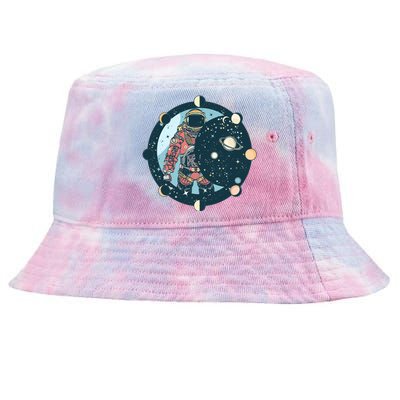 Spaceman Moon Cycle Tie-Dyed Bucket Hat