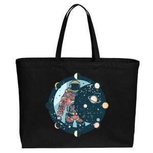 Spaceman Moon Cycle Cotton Canvas Jumbo Tote