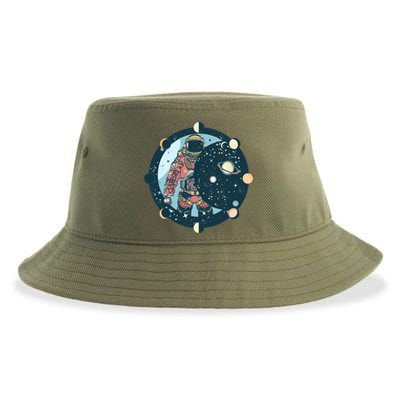 Spaceman Moon Cycle Sustainable Bucket Hat