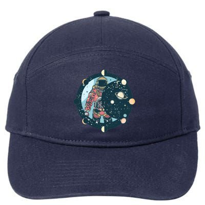 Spaceman Moon Cycle 7-Panel Snapback Hat