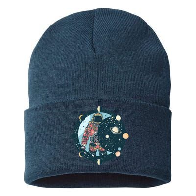 Spaceman Moon Cycle Sustainable Knit Beanie