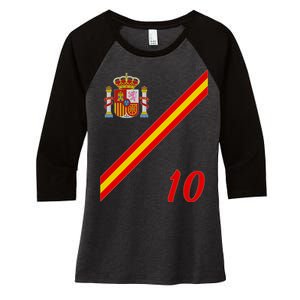 Spain Soccer Jersey Espana Barcelona Madrid Women's Tri-Blend 3/4-Sleeve Raglan Shirt