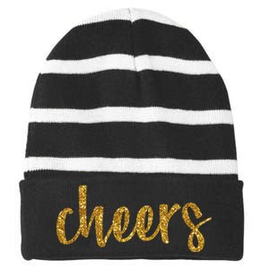 Cheers Party Striped Beanie with Solid Band