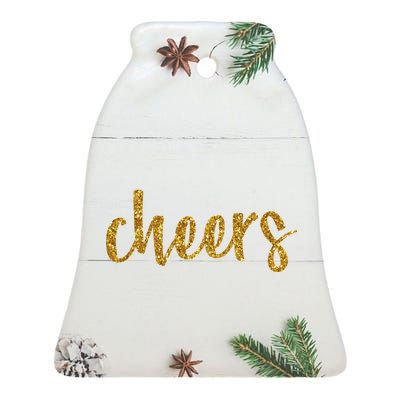 Cheers Party Ceramic Bell Ornament