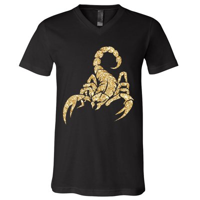 Sparkly Scorpion  V-Neck T-Shirt