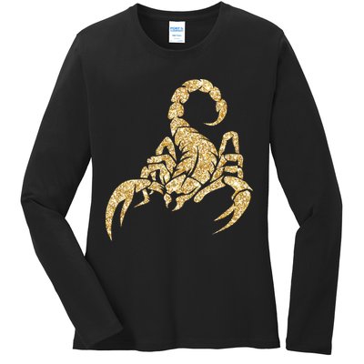 Sparkly Scorpion  Ladies Long Sleeve Shirt
