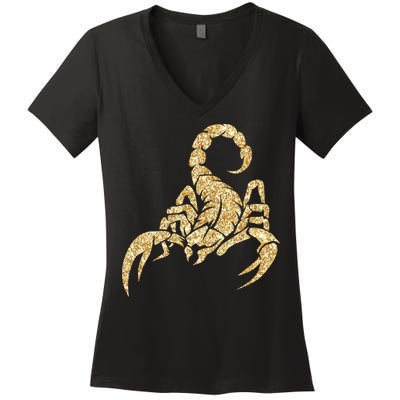 Sparkly Scorpion  Women's V-Neck T-Shirt