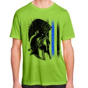 Spartan Police Blue Thin Line Flag Adult ChromaSoft Performance T-Shirt