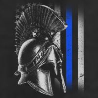 Spartan Police Blue Thin Line Flag Beanie