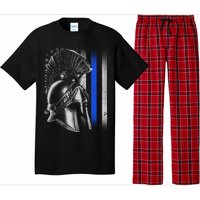 Spartan Police Blue Thin Line Flag Pajama Set