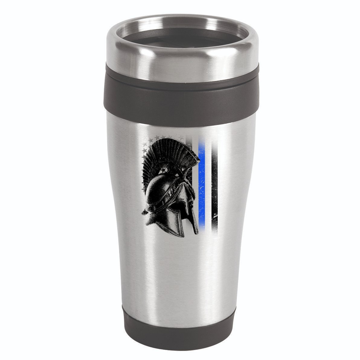 Spartan Police Blue Thin Line Flag 16oz Travel Tumbler