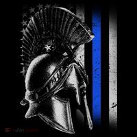 Spartan Police Blue Thin Line Flag Baby Bodysuit