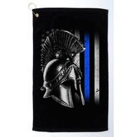 Spartan Police Blue Thin Line Flag Golf Towel