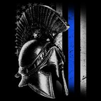 Spartan Police Blue Thin Line Flag Kids Hoodie