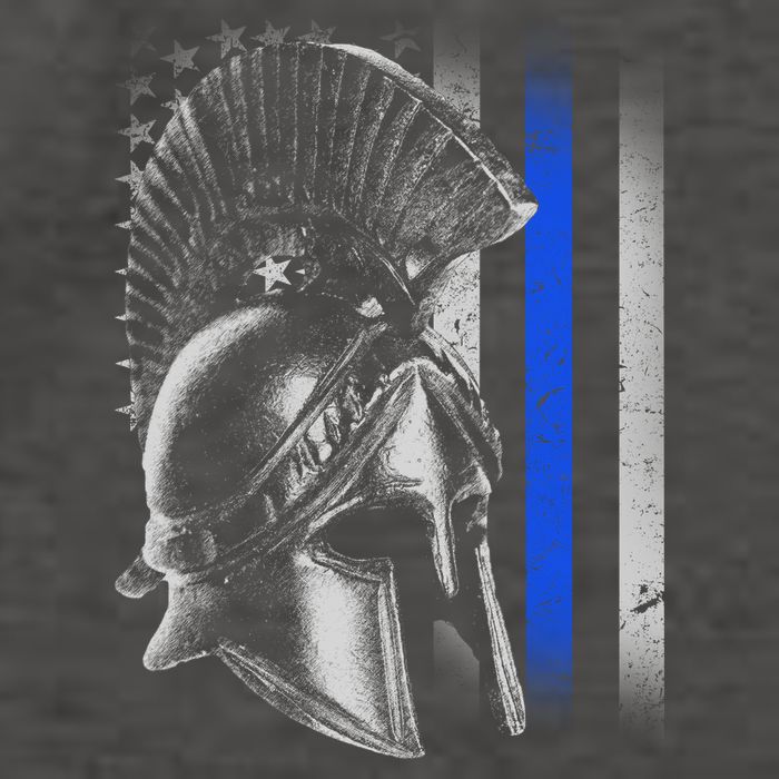 Spartan Police Blue Thin Line Flag Vector Backpack