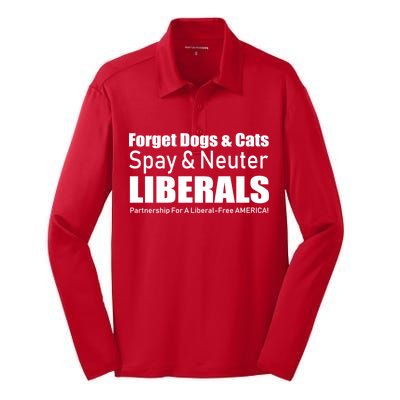 Spay & Neuter Liberals  Silk Touch Performance Long Sleeve Polo