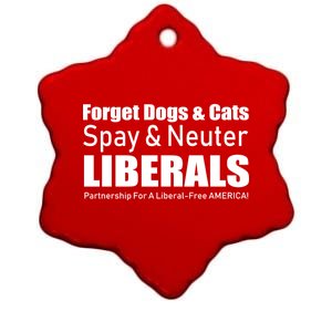 Spay & Neuter Liberals  Ceramic Star Ornament