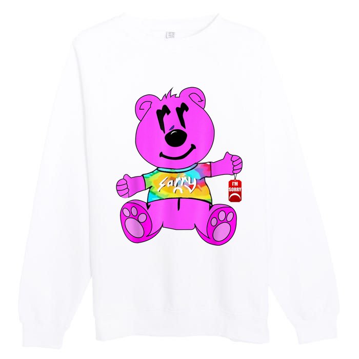 Sorry Pink Bear Valentines Day Tee Funny Sorry Pink Bear Premium Crewneck Sweatshirt