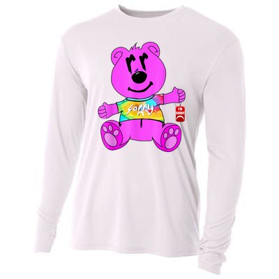 Sorry Pink Bear Valentines Day Tee Funny Sorry Pink Bear Cooling Performance Long Sleeve Crew