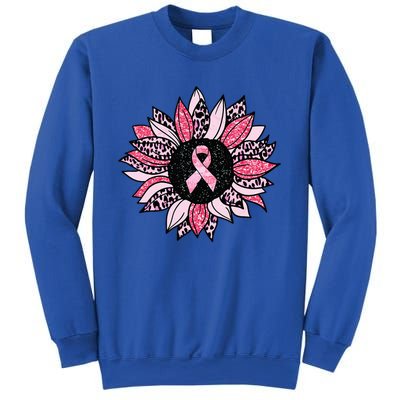 Sunflower Pink Breast Cancer Awareness Women Warrior Sweatshirt