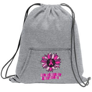 Sunflower Pink Breast Cancer Awareness Cancer Warrior Sweatshirt Cinch Pack Bag