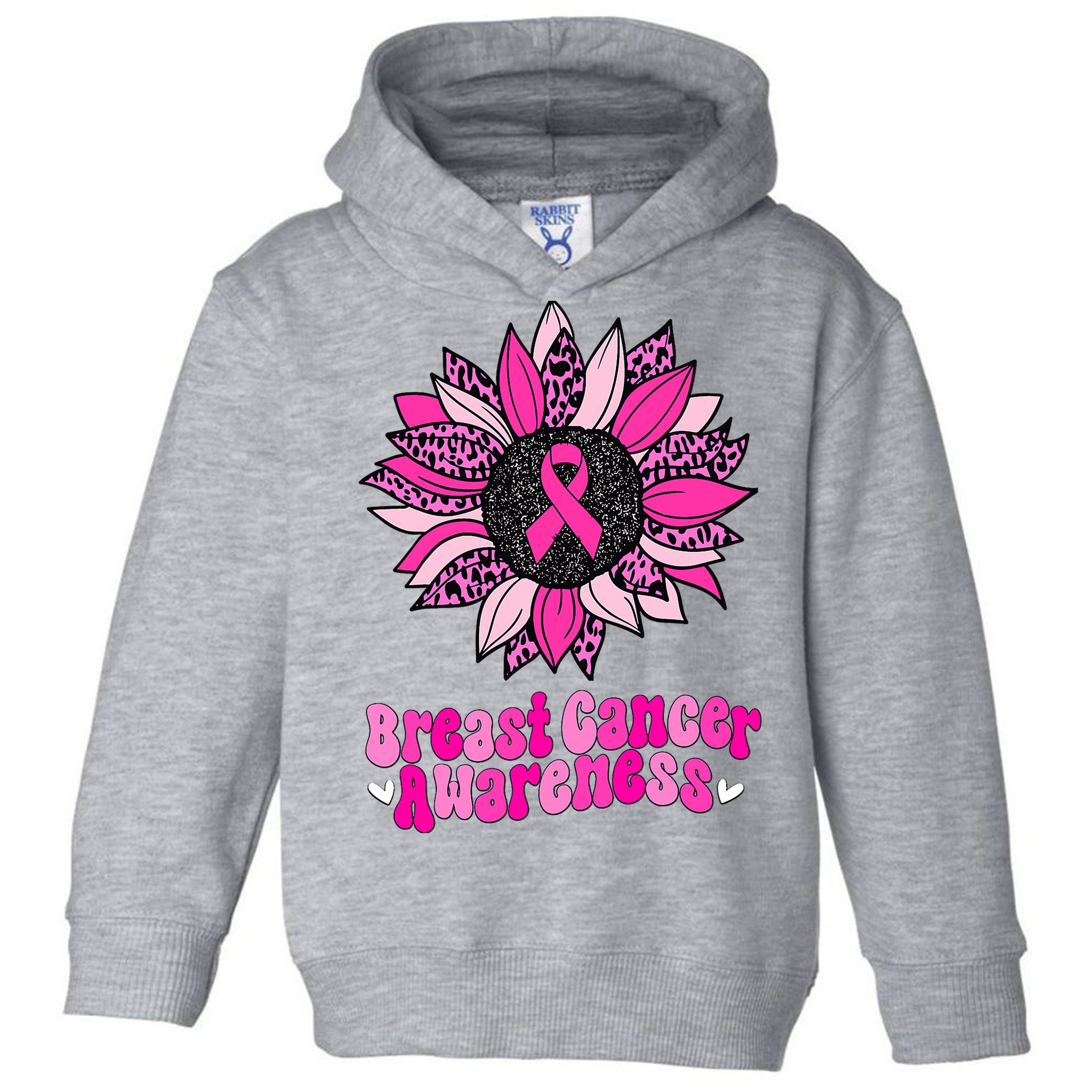 Sunflower Pink Breast Cancer Awareness Cancer Warrior Toddler Hoodie