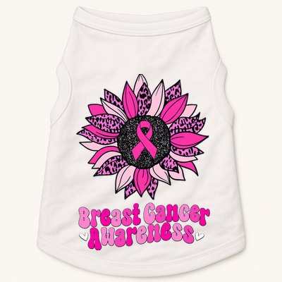 Sunflower Pink Breast Cancer Awareness Cancer Warrior Doggie Tank