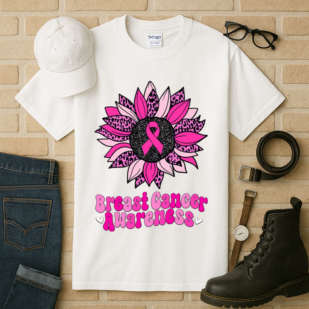 Sunflower Pink Breast Cancer Awareness Cancer Warrior Tall T-Shirt