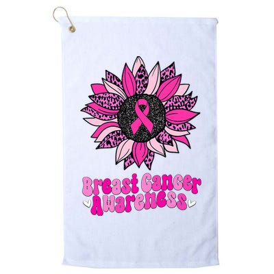 Sunflower Pink Breast Cancer Awareness Cancer Warrior Golf Towel