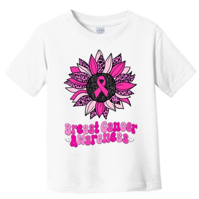 Sunflower Pink Breast Cancer Awareness Cancer Warrior Toddler T-Shirt