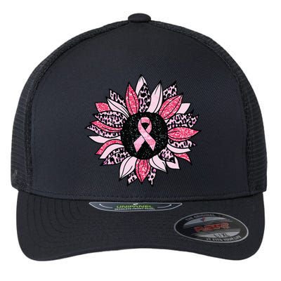 Sunflower Pink Breast Cancer Awareness  Warrior Flexfit Unipanel Trucker Cap