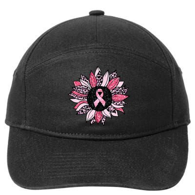 Sunflower Pink Breast Cancer Awareness  Warrior 7-Panel Snapback Hat