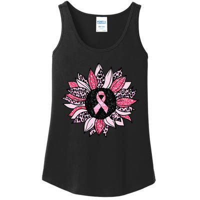 Sunflower Pink Breast Cancer Awareness  Warrior Ladies Essential Tank