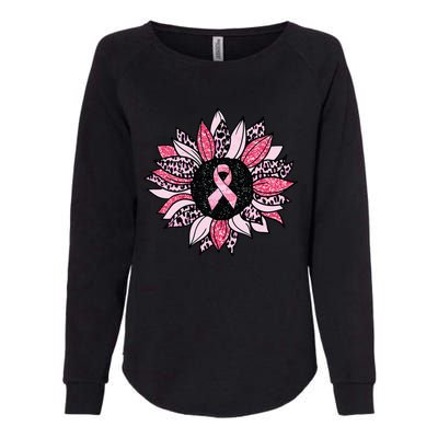 Sunflower Pink Breast Cancer Awareness  Warrior Womens California Wash Sweatshirt