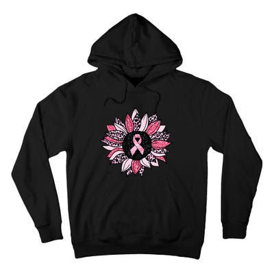 Sunflower Pink Breast Cancer Awareness  Warrior Tall Hoodie