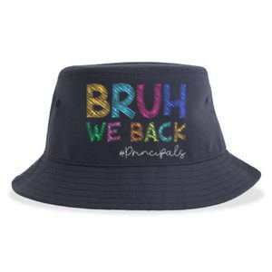 School Principals Bruh We Back Funny First Day Of School Sustainable Bucket Hat