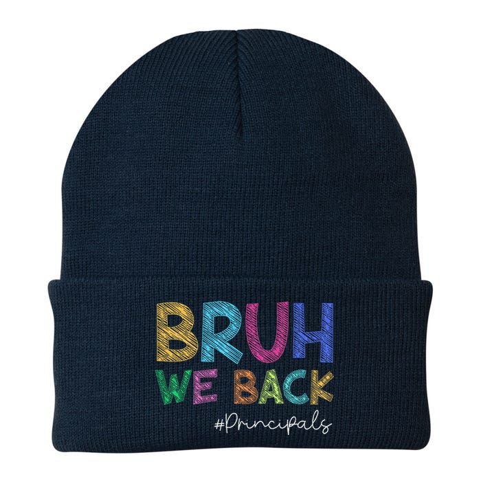 School Principals Bruh We Back Funny First Day Of School Knit Cap Winter Beanie