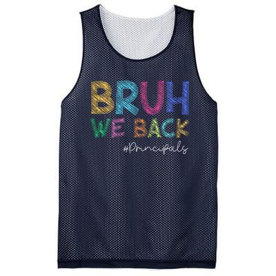 School Principals Bruh We Back Funny First Day Of School Mesh Reversible Basketball Jersey Tank