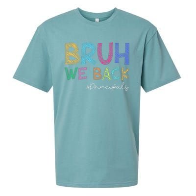 School Principals Bruh We Back Funny First Day Of School Sueded Cloud Jersey T-Shirt