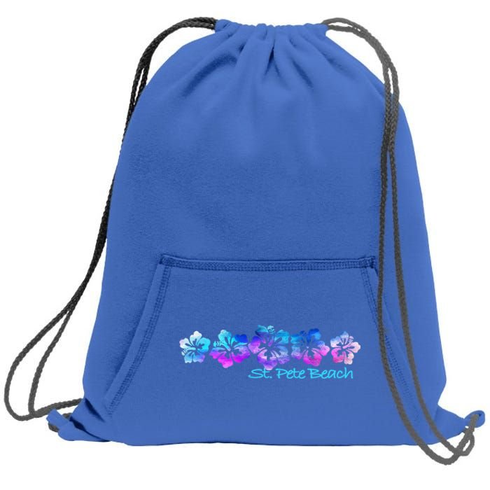 St Pete Beach Fl Tropical Flower Giftgiftvacation Beach Gift Sweatshirt Cinch Pack Bag