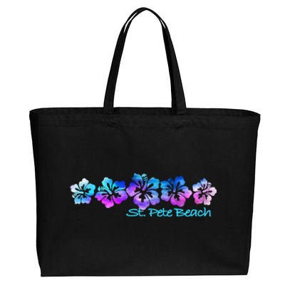 St Pete Beach Fl Tropical Flower Giftgiftvacation Beach Gift Cotton Canvas Jumbo Tote