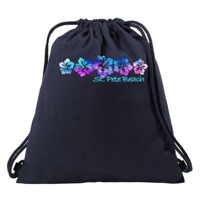 St Pete Beach Fl Tropical Flower Giftgiftvacation Beach Gift Drawstring Bag